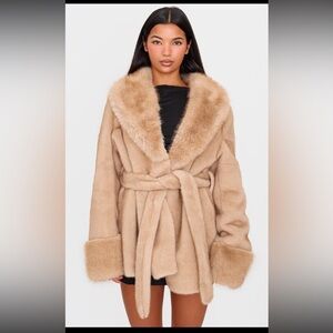 PLT MUSHROOM FAUX FUR COAT